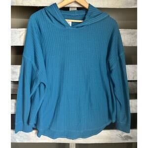 Chaser XXL Waffle Knot Hoodie Teal Dolman Sleeve